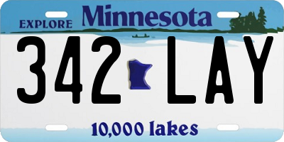 MN license plate 342LAY