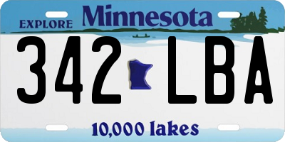 MN license plate 342LBA