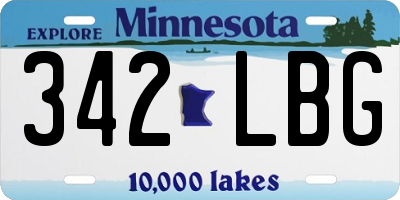 MN license plate 342LBG