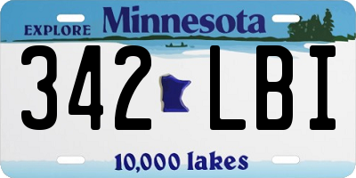 MN license plate 342LBI