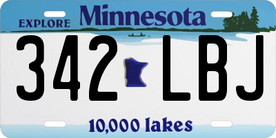 MN license plate 342LBJ