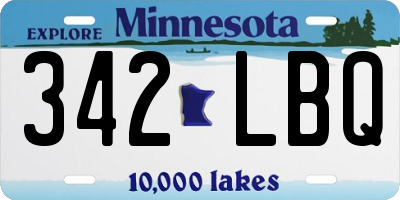 MN license plate 342LBQ