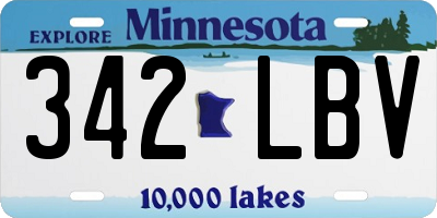 MN license plate 342LBV
