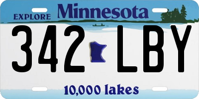 MN license plate 342LBY