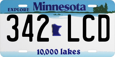 MN license plate 342LCD