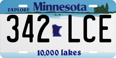 MN license plate 342LCE