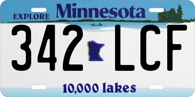 MN license plate 342LCF