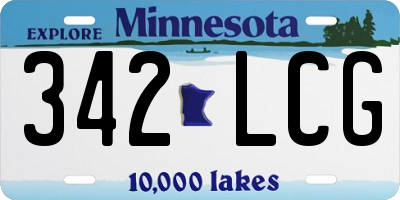 MN license plate 342LCG