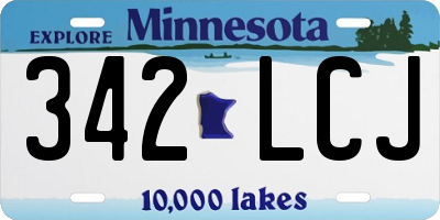 MN license plate 342LCJ