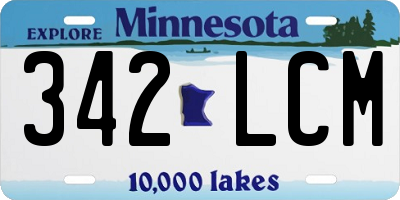 MN license plate 342LCM