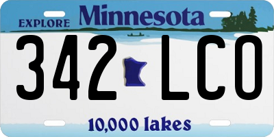 MN license plate 342LCO