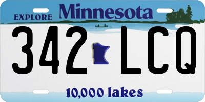 MN license plate 342LCQ