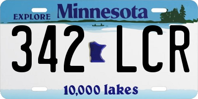 MN license plate 342LCR