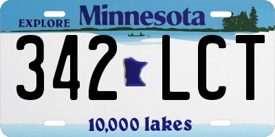 MN license plate 342LCT