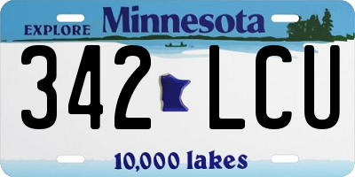 MN license plate 342LCU