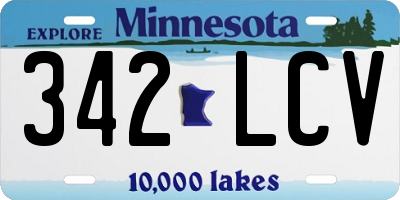 MN license plate 342LCV
