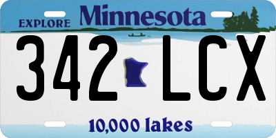 MN license plate 342LCX