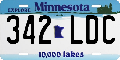 MN license plate 342LDC