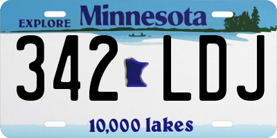 MN license plate 342LDJ