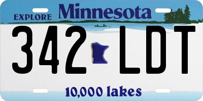 MN license plate 342LDT