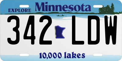 MN license plate 342LDW