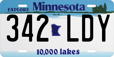 MN license plate 342LDY
