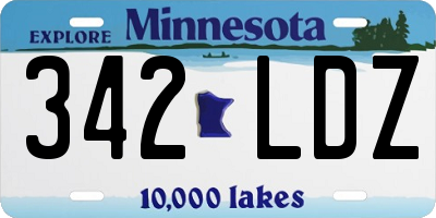MN license plate 342LDZ