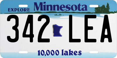 MN license plate 342LEA