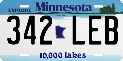 MN license plate 342LEB