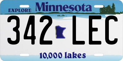 MN license plate 342LEC