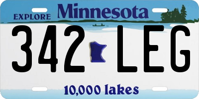 MN license plate 342LEG