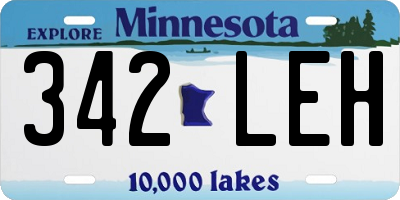 MN license plate 342LEH