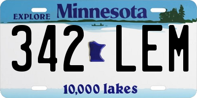 MN license plate 342LEM