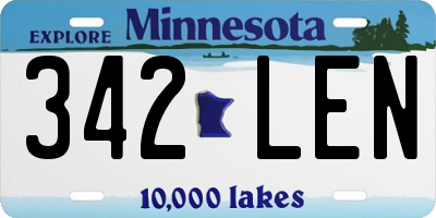 MN license plate 342LEN
