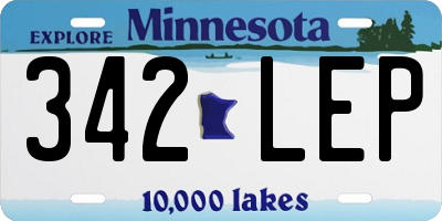 MN license plate 342LEP