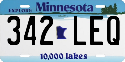 MN license plate 342LEQ