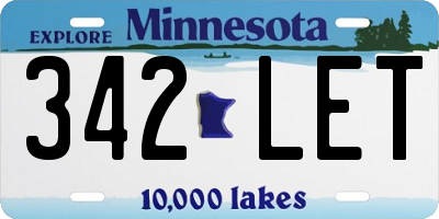 MN license plate 342LET