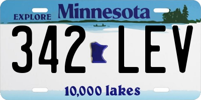 MN license plate 342LEV