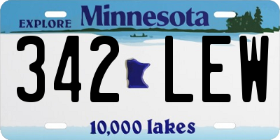 MN license plate 342LEW