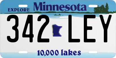 MN license plate 342LEY