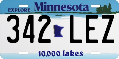 MN license plate 342LEZ
