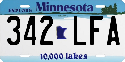 MN license plate 342LFA