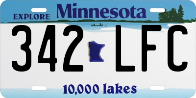 MN license plate 342LFC