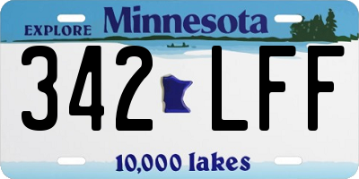 MN license plate 342LFF