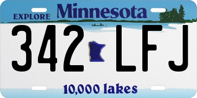 MN license plate 342LFJ