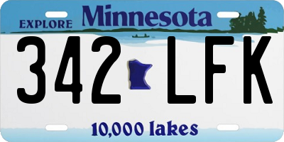 MN license plate 342LFK