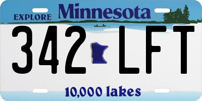 MN license plate 342LFT