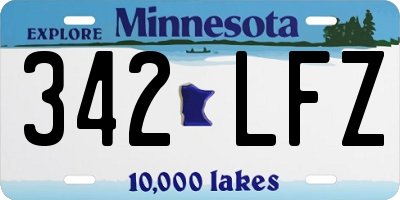 MN license plate 342LFZ