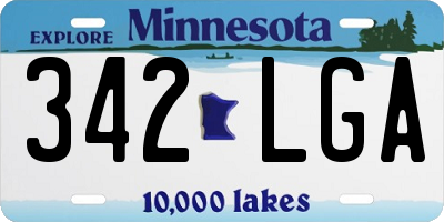 MN license plate 342LGA