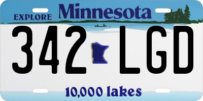 MN license plate 342LGD